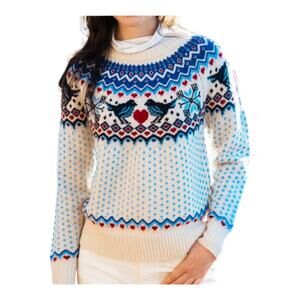 Kiel James Patrick Sweater Women Extra Extra Large Lovebird Fair Isle Wool Birds